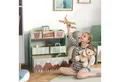 ZONEKIZ Kinderregal Kinder Aufbewahrungseinheiten mit 6 Stoffbehältern, Kinderspielzeug Aufbewahrungsorganiser 1-tlg., für Schlafzimmer, Kindergarten, 63 x 30 x 66cm, Grün
