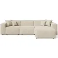 Graingold Ecksofa, Beige, Textil, Kiefer, 3-Sitzer, L-Form, Ottomane rechts,L-Form, 265x180 cm, Oeko-Tex®, Reach, Hergestellt in Europa, Handmade in Europe, Hergestellt in Europa, Made in EU, Real Wood, Wohnzimmer, Sofas & Couches, Wohnlandschaften, Ecksofas