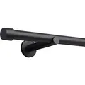 Deco-Raum Gardinenstange nach Maß 1-Lauf Kappe Ø 25mm Schwarz 230cm