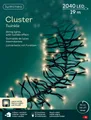 Lumineo LED-Lichterkette Lumineo Lichterkette CLUSTER TWINKLE 2040 LED 19 m warm weiß, schwarz, Indoor/Outdoor, 8 Effekte, 8h-Timer, + 5 Meter Zuleitung