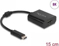 Delock - Videoadapter - 24 pin USB-C männlich zu HDMI weiblich - 15,0m - Schwarz - unterstützt 8K 30 Hz (7680 x 4320) (64175)