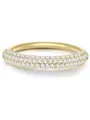 GLANZSTÜCKE MÜNCHEN Damen Ring aus 925/- Sterling Silber gelbvergoldet mit Zirkonia weiß - Bandring Gelbgold mit Steinen Silberring