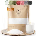 comforder Kerzensand mit Dochten, Wachsgranulat, Kerzen selber Machen Set, Pearled Candle, 400g Kerzenwachs Perlen + 4 Kerzendochte (Weiß)