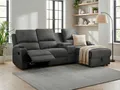 Ecksofa OTTO HOME "NAPORI Multimediasofa, 3er Kinosessel XXL, L-Form, 3 Bezugsstoffe", grau (anthrazit), B:240cm H:105cm T:155cm, Sofas, Ecksofa, Kinosofa mit Relaxfunktion, Getränkehalter, Staufach und Staukasten