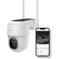 FlinQ Smart Sicherheitskamera Dome Guard – Außenkamera mit Solar & USB – 2K HD, Nachtsicht, Schwenk- & Neigefunktion, IP65 - Weiß