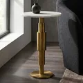 Beistelltisch Marmor Weiß Dekotisch Wohnzimmertisch Sofatisch Anstelltisch Alu
