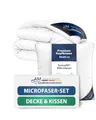 DormiGood Premium Ganzjahres Bettdecke 135x200 Set mit Kissen 80x80 - Made in Germany - Allergiker Bettdecke und Kissen Set 135x200 mit Mikrofaser Füllung - Oeko TEX zertfiziertes Bettzeug