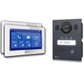 Goliath Basic Line 2-Draht Video Türsprechanlage 2x Monitore Weiß /Anthrazit Ausenstation Aufputz Dose