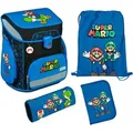 Scooli EasyFit Schulranzen-Set 5-teilig Super Mario II blau - Blau