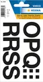 HERMA Buchstaben Aufkleber Schwarz, 22 Stück, Schriftgröße 33 mm, selbstklebend, wasserfest, wetterfest, groß, Alphabet Sticker Klebebuchstaben O-Z aus Folie zum Aufkleben, transparent