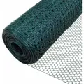 VOUNOT® Drahtzaun Sechskantgeflecht, Maschendrahtzaun, 1x25m, Maschenweite 25mm, PVC-Beschichtet Grün - Grün