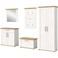 Inn.Furn Garderoben-Set 5-teilig Weiß Lärche 285 cm Landhaus-Stil Mirano