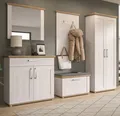 Garderobe Set 5-teilig "Mirano" weiß Lärche und Eiche Artisan Landhaus