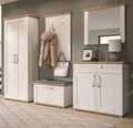 Inn.Furn Garderoben-Set Mirano, (in weiß Lärche mit Eiche Artisan, 5-St., Komplett-Set), moderner Landhausstil