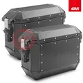 Paar Koffer Aluminium Schwarz GIVI Monokey Trekker Alaska ALA36BPACK2
