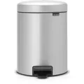 Brabantia International B.V. Brabantia Treteimer NEWICON, 5 Liter, Stylischer Abfallbehälter mit herausnehmbaren Innenbehälter, Farbe: Metallic Grey 11 29 04