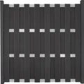 Zaun Hauptelement GroJa DIY-Merano Bausatz ohne Pfosten Querriegel silber 180 x 180 cm anthrazit
