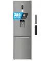 Heinrich´s Kühlgefrierkombination mit 356L Mega Gesamtvolumen, 260L Kühlvolumen 96L Gefriervolumen, Kühlschrank inkl. Wasserspender, Türanschlag wechselbar, LED, leise 37dB, große Tiefkühlboxen (inox)