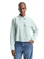 TOM TAILOR Denim Boxy Fit Hemdbluse aus Baumwolle