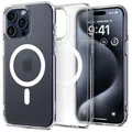 Spigen für iPhone 15 Pro Max Ultra Hybrid Frost MagFit Hülle [Anti-Yellowing] Case Handyhülle Transparent Dünn Slim Kompatibel mit MagSafe -Clear