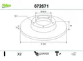 VALEO Bremsscheibe 672671 Hinterachse voll 302mm 12mm für Volvo ASIA