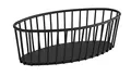 APS „Urban“ runder Metallgitter Korb, stabiler Gitterkorb, (L x B x H) 21 x 10 x 6.5 cm, Brotkorb, Obstkorb, Gemüsekorb, stapelbar, spülmaschinengeeignet, Schwarz