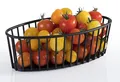Brotkorb Obstkorb Buffetkorb oval Metall schwarz  B: 21 cm, T: 10 cm, H: 7 cm