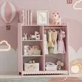 Kindergarderobe Vestnes 90x80x38 cm Cotton Candy/Weiß [en.casa]