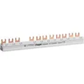 Phaserschiene drei polig mit Gabelanschluss zehn Quadratmillimeter 63 Ampere 12 Module grau, Retail