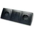 McPower Steckdosenblock Flair 2-Fach Schalter Schwarz