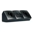 McPower Steckdosenblock Unterbausteckdose | Flair | 2x Schutzkontaktsteckdosen + 2x Schalter, 230V~ / 16A, Aufbau, schwarz matt
