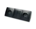 McPower Steckdosenblock "Flair", 2-fach + Schalter, schwar Steckdosenleiste