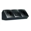 ETT1535782 Steckdosenblock McPower "Flair", matt schwarz, 2-fach + Schalter