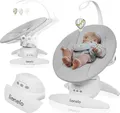 Lionelo Babywippe Iris, 360 Grad, ab Geburt, 12 Wiegenlieder, leicht und leise Grey Concrete