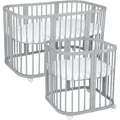 BABYBETT GREY, 7in1 mit Matratze