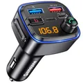 Bluetooth Adapter Auto FM Transmitter mit HiFi Bass Sound & KFZ Freisprechein...