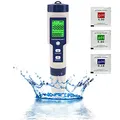 OPSLEA 5 in 1 TDS/EC/PH/Salzgehalt/Temperaturmesser Digitaler Wasserqualität Monitor Tester Digitales PH Messgerät für Pools, Trinkwasser, Aquarien