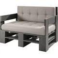 Lermowood Palettenmöbel Mp Sofa 100 x 80 x 40 cm Grau | Europaletten Indoor und Outdoor Lounge Gartenmöbel Holz Gartenmöbel Set Lounge Möbel Te... - Grau