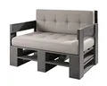 Lermowood Palettenmöbel Mp Sofa 100 x 80 x 40 cm Grau | Europaletten Indoor und Outdoor Lounge Gartenmöbel Holz Gartenmöbel Set Lounge Möbel Terrasse Balkon Loft Stil Paletten
