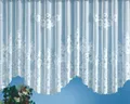 heimtexland Gardinen Jacquard Store mit Kräuselband weiß halb-transparent, Blumen Bordüre gebogt, Vorhang Typ1 - Bogenstore HxB 160x600 cm für Fensterbreiten von 190-240 cm