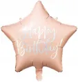 Happy Birthday Folienballon 40cm hellpuderrosa