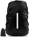 AVANA Rucksack-Regenschutz Rucksacküberzug mit Reflexstreifen (10-70L) Regenhülle Schulranzen, wasserdicht, reflektierendes Cover, Schwarz
