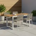Gartentisch Naxos Silberfarben Akazie ca. 70x74x120cm