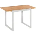 Merxx Balkontisch ausziehbar 80/120 x 70 cm - Aluminiumgestell Silber mit Akazienholz