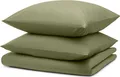 Blumtal Bettwäsche 155x200cm + 2x Kissenbezug 40x80cm - Mikrofaser Bed Sheets 155x200cm - 3-er Set Bettwäsche Hellgrün