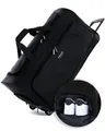 FERGÉ Reisetasche wasserabweisend Reisetasche mit Rollen groß Paris, Reisetasche mit Rollen und extra Schuhfach, Reisegepäck schwarz