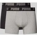 PUMA Trunks mit Label-Detail im 2er-Pack in Mittelgrau, Größe L