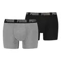PUMA Herren Boxer Boxershorts Shorts Unterhosen Comfort Stretch 2er Pack, Wäschegröße:L, Artikel:-003 Grey Melange/Black