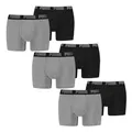 PUMA Herren Boxer Boxershorts Shorts Unterhosen Comfort Stretch 6er Pack, Wäschegröße:L, Artikel:-003 Grey Melange/Black