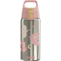 Sigg - Isolierte Trinkflasche Kinder - Shield Therm One Fly Away - Kohlensäuregeeignet - Auslaufsicher - Spülmaschinenfest - BPA-frei - 90% recycelter Edelstahl - Brushed & Pink mit Vögeln - 0,5L